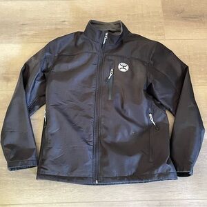 Hooey Men Medium Black Softshell Jacket Polyester HJ007BK Western Logo ZipPocket